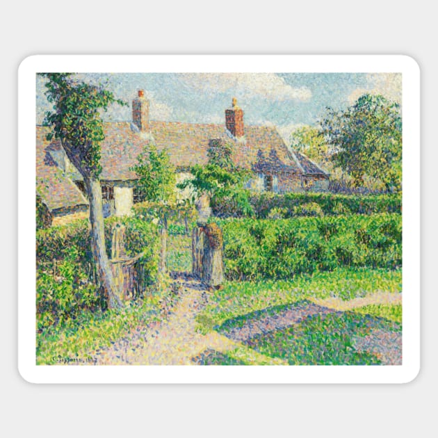 Peasants' Houses, Eragny by Camille Pissarro Magnet by Classic Art Stall